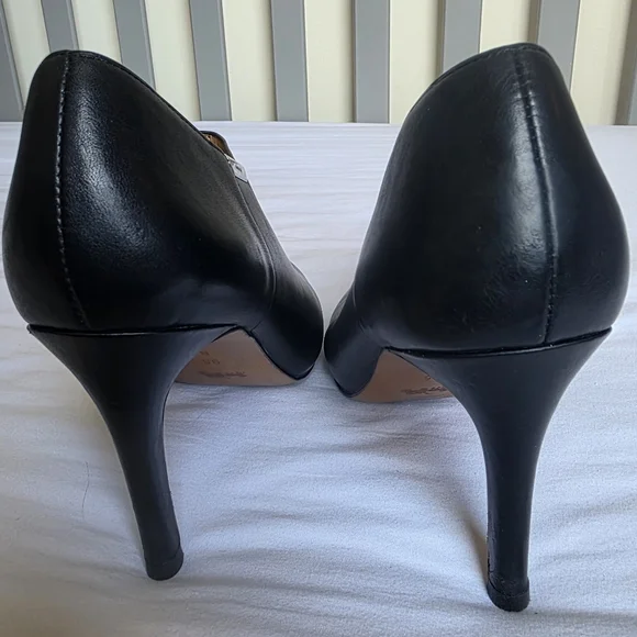 Coach Black Leather Womens High Heeled Booties Size 9.5 - Picture 8 of 11